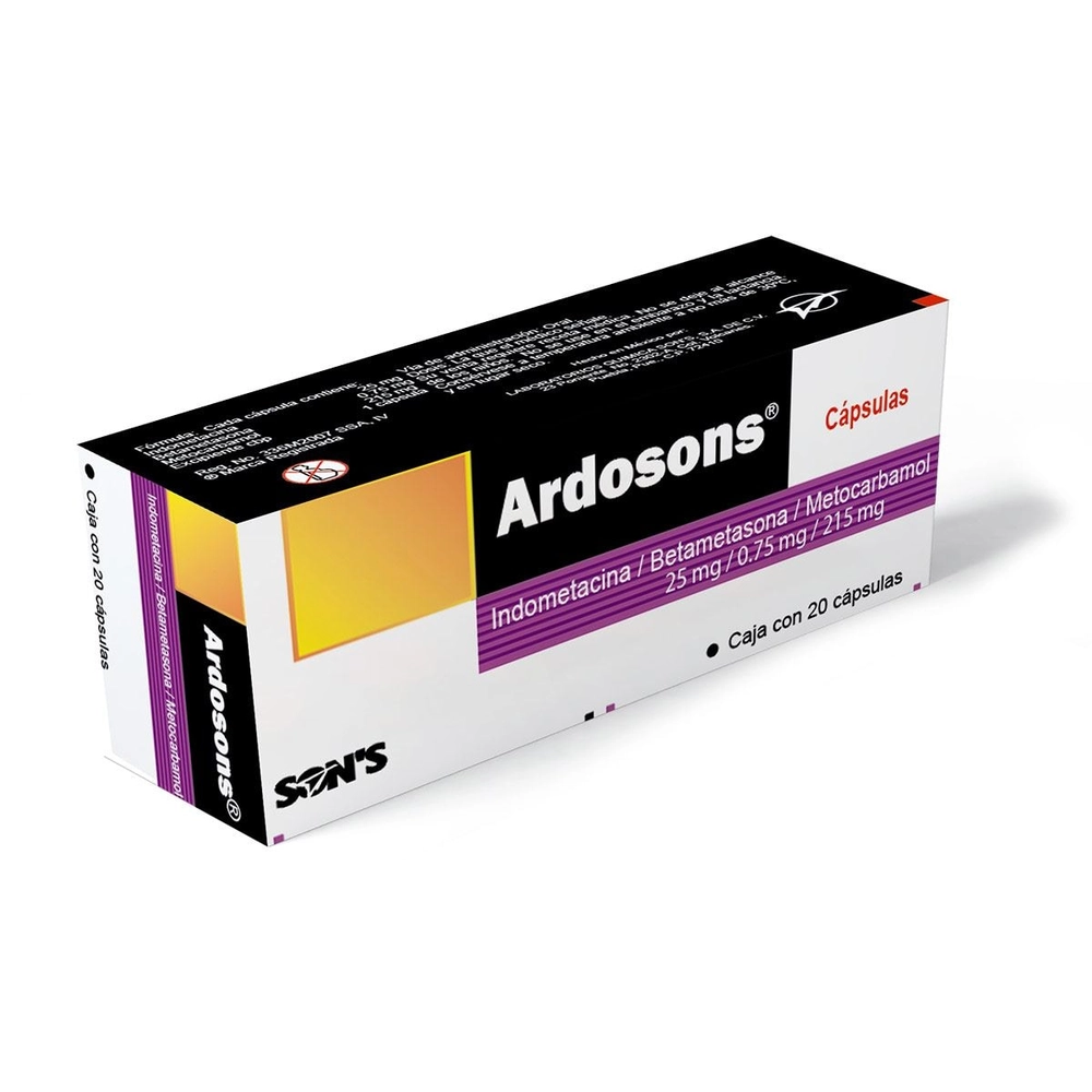 INDOMETACINA/BETAMETASONA/METOCARBOMOL CAPS. ARDOSOSN