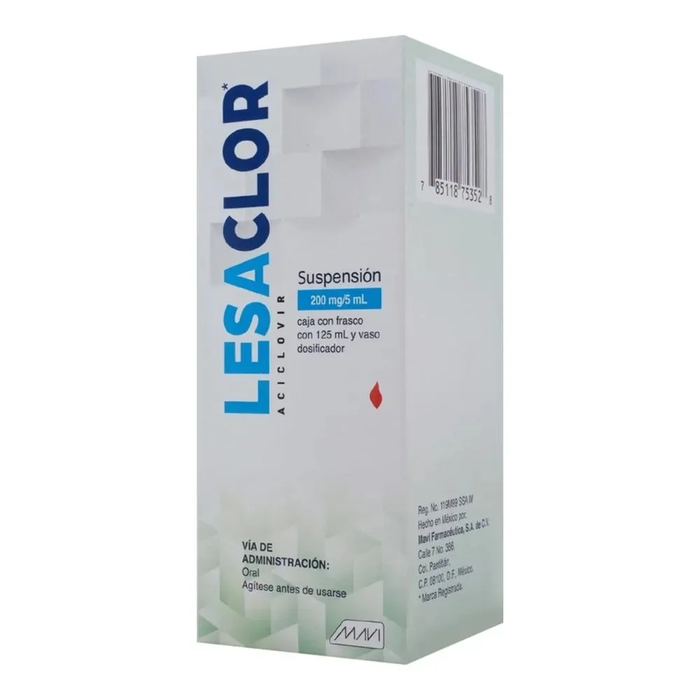 ACICLOVIR 200MG.  SUSP 125ML. LESACLOR