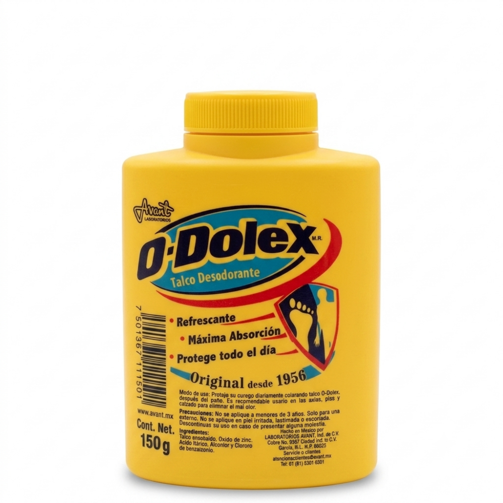 TALCO ODOLEX AMARILLO 150G.
